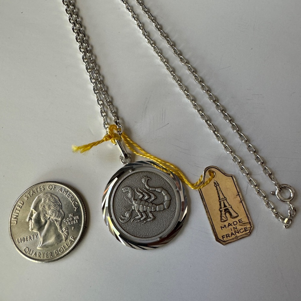 Scorpio Zodiac Silver Pendant Necklace - Picture 3 of 3